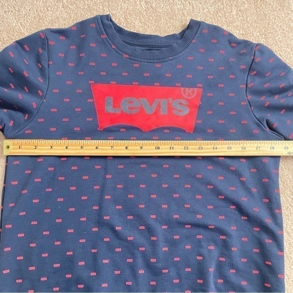 Levi’s Youth Unisex Blue Crewneck Long Sleeves Sweatshirt with Red Logo in XL - Picture 8 of 16